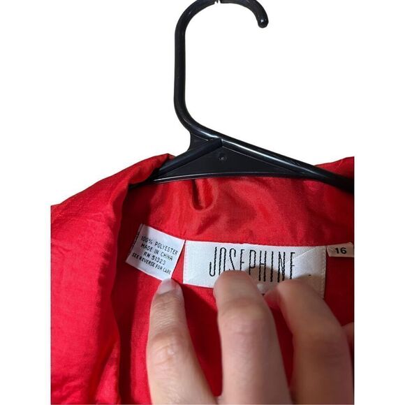 Vintage Josephine Red Button Front Blouse Size 16 - Picture 6 of 7